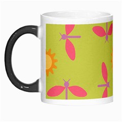 Dragonfly Sun Flower Seamlessly Morph Mugs by HermanTelo