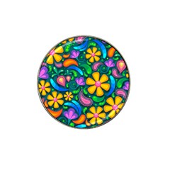 Floral Paisley Background Flower Green Hat Clip Ball Marker (4 Pack) by HermanTelo