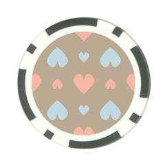 Hearts Heart Love Romantic Brown Poker Chip Card Guard by HermanTelo