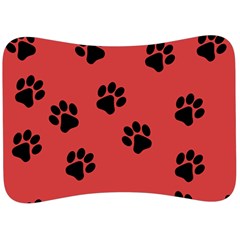 Paw Prints Background Animal Velour Seat Head Rest Cushion by HermanTelo