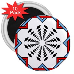 Star Illusion Mandala 3  Magnets (10 Pack)  by HermanTelo