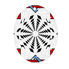 Star Illusion Mandala Ornament (oval Filigree) by HermanTelo