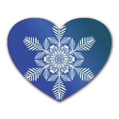 Flake Crystal Snow Winter Ice Heart Mousepads by HermanTelo