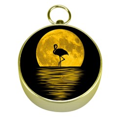 Moon Reflection Flamenco Animal Gold Compasses by HermanTelo
