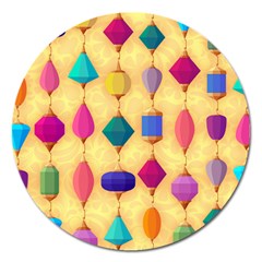Colorful Background Stones Jewels Magnet 5  (round) by HermanTelo