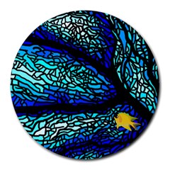 Sea Coral Stained Glass Round Mousepads by HermanTelo