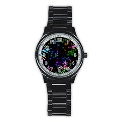 Snowflakes Stainless Steel Round Watch by HermanTelo