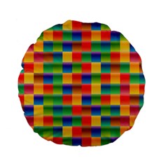 Background Colorful Abstract Standard 15  Premium Flano Round Cushions by Bajindul