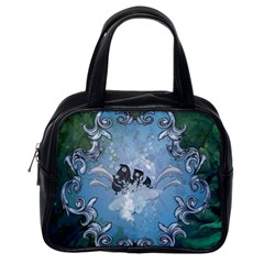 Surfboard With Dolphin Classic Handbag (one Side) by FantasyWorld7