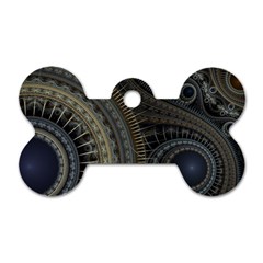 Fractal Spikes Gears Abstract Dog Tag Bone (one Side) by Pakrebo
