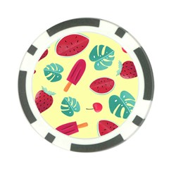 Watermelon Leaves Strawberry Poker Chip Card Guard by HermanTelo