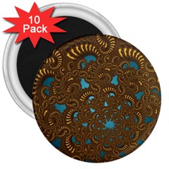 Fractal Abstract 3  Magnets (10 Pack)  by Bajindul