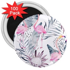 Tropical Flamingos 3  Magnets (100 Pack) by Sobalvarro