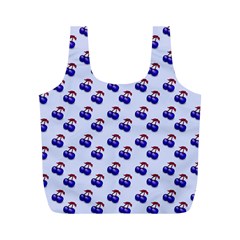 Retro Blue Cherries Full Print Recycle Bag (m) by snowwhitegirl
