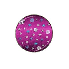 Snowflakes Winter Christmas Purple Hat Clip Ball Marker (4 Pack) by HermanTelo