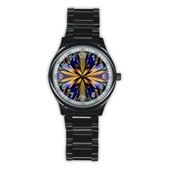 Artwork Fractal Allegory Art Stainless Steel Round Watch by Sudhe