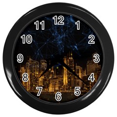 Architecture Buildings City Wall Clock (black) by Wegoenart