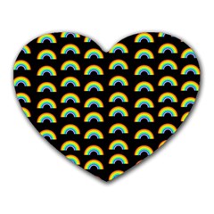 Pride Rainbow Flag Pattern Heart Mousepads by Valentinaart