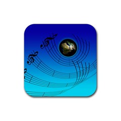 Music Reble Sound Concert Rubber Coaster (square)  by HermanTelo