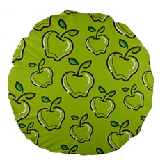 Fruit Apple Green Large 18  Premium Round Cushions by HermanTelo