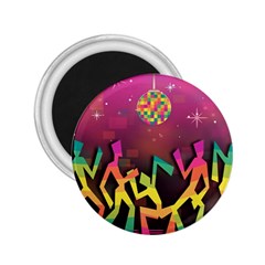 Dancing Colorful Disco 2 25  Magnets by Bajindul