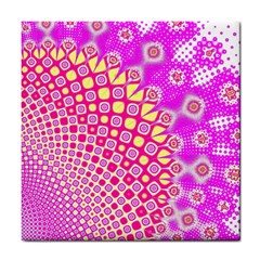 Digital Arts Fractals Futuristic Pink Tile Coaster by Wegoenart