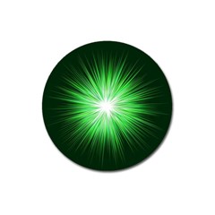 Green Blast Background Magnet 3  (round) by Mariart