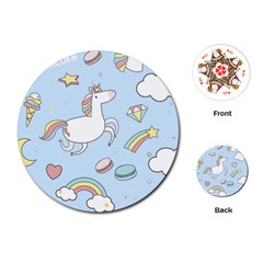 Unicorn Seamless Pattern Background Vector Playing Cards Single Design (round) by Sobalvarro