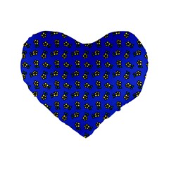 Daisy Royal Blue Standard 16  Premium Flano Heart Shape Cushions by snowwhitegirl