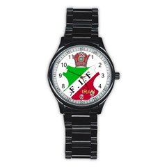 Pre 1979 Logo Of Iran Football Federation Stainless Steel Round Watch by abbeyz71