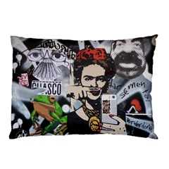 Frida Kahlo Brick Wall Graffiti Urban Art With Grunge Eye And Frog  Pillow Case (two Sides) by snek