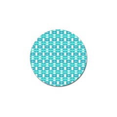 Teal White  Abstract Pattern Golf Ball Marker by BrightVibesDesign