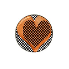 Heart Chess Board Checkerboard Hat Clip Ball Marker (4 Pack) by HermanTelo