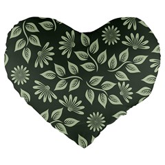 Flowers Pattern Spring Nature Large 19  Premium Heart Shape Cushions by HermanTelo