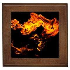 Can Walk On Fire, Black Background Framed Tile by picsaspassion