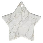 White Marble texture floor background with gold veins intrusions greek marble print luxuous real marble Star Ornament (Two Sides) Front