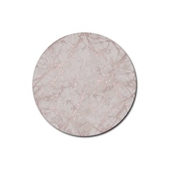 Pink Marble Beige Texture Floor Background With Shinny Pink Veins Greek Marble Print Luxuous Real Marble  Rubber Round Coaster (4 Pack)  by genx