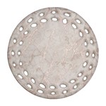 Pink Marble beige texture floor background with shinny pink veins greek marble print luxuous real marble. Round Filigree Ornament (Two Sides) Front