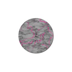 Marble Light Gray With Bright Magenta Pink Veins Texture Floor Background Retro Neon 80s Style Neon Colors Print Luxuous Real Marble Golf Ball Marker (4 Pack) by genx