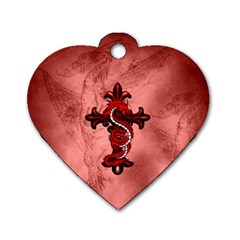 Awesome Chinese Dragon Dog Tag Heart (two Sides) by FantasyWorld7