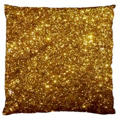 Gold Glitters Metallic Finish Party Texture Background Faux Shine Pattern Large Cushion Case (two Sides) by genx