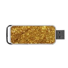 Gold Glitters Metallic Finish Party Texture Background Faux Shine Pattern Portable Usb Flash (two Sides) by genx