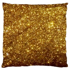Gold Glitters Metallic Finish Party Texture Background Faux Shine Pattern Large Flano Cushion Case (two Sides) by genx