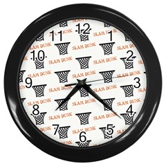 Slam Dunk Baskelball Baskets Wall Clock (black) by mccallacoulturesports