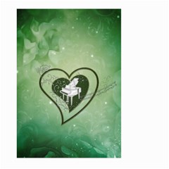Music, Piano On A Heart Large Garden Flag (two Sides) by FantasyWorld7