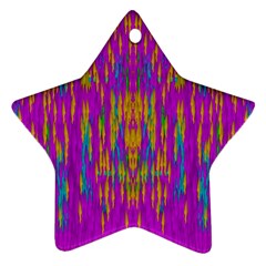 Festive Rainbow, Season To Wear Popart Ornament (star) by pepitasart
