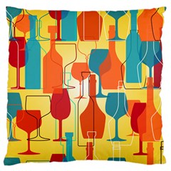 I Love Wine Standard Flano Cushion Case (two Sides) by designsbymallika