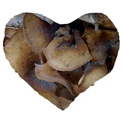Close Up Mushroom Abstract Large 19  Premium Heart Shape Cushions by Fractalsandkaleidoscopes