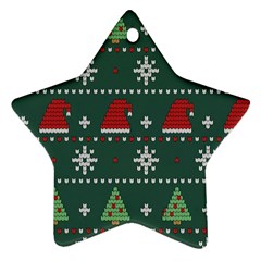 Beautiful Knitted Christmas Pattern Ornament (star) by Vaneshart