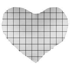 Aesthetic Black And White Grid Paper Imitation Large 19  Premium Heart Shape Cushions by genx